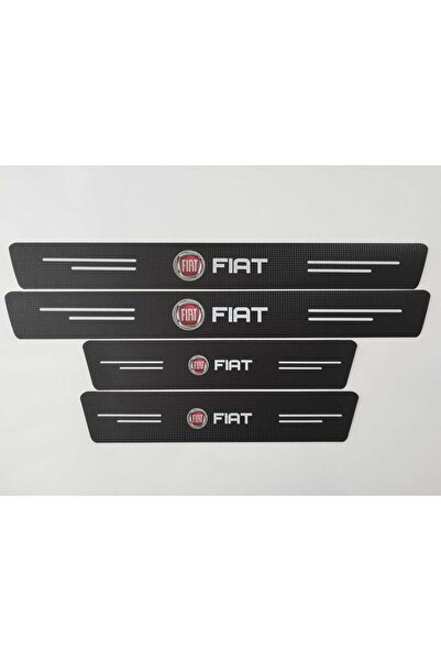 Modifiye Fabrikası FİAT DOBLO Uyumlu Karbon Kapı Eşiği Koruyucu Suni Deri 4'lü Set