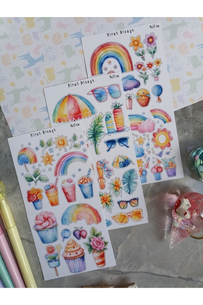 Hiras Dizayn Χαριτωμένα αυτοκόλλητα με θέμα το καλοκαίρι Ειδικά αυτοκόλλητα ε...