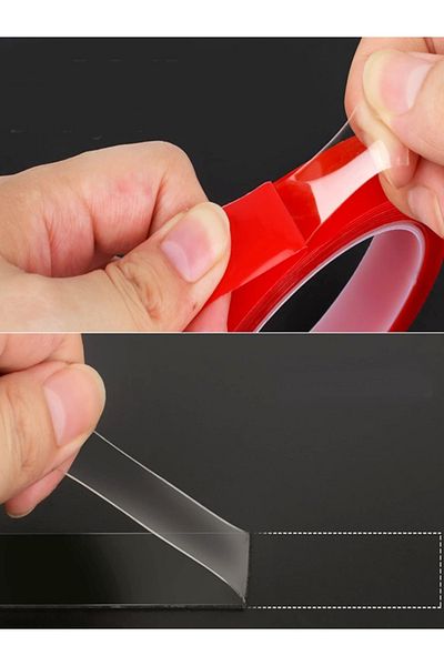 BANT EVİ Double Sided Silicone Tape 20mmx33m Transparent Red Silicone Vhb Tape 2cm