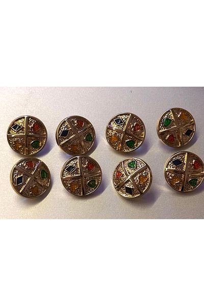 ODDA TASARIM ATÖLYESİ Luxury italian playing card pattern gold 18mm button
