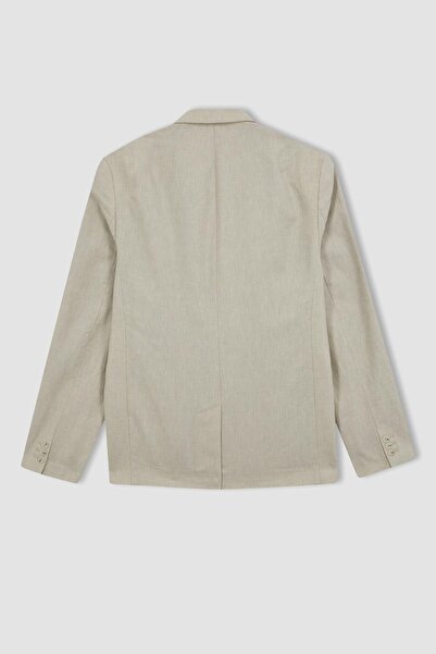 DeFacto Regular Fit Linen Blended Blazer Jacket Z8013az23sm