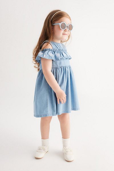 DeFacto Baby Girl Floral Sleeveless Jean Dress Z8278a223sm