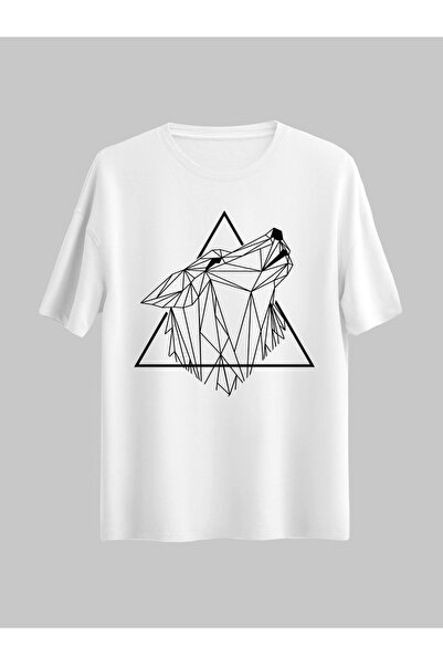 donamod تيشيرت عادي بتصميم الذئب للجنسين