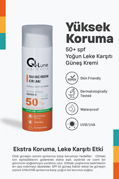 Q Lune Leke Karşıtı 50 Spf Güneş Kremi 50ml Pa Ultra Koruma(SUNSCREEN CREAM)