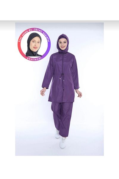 GC GÖKHAN CLUB 4 Piece Full Coverage Water Repellent Quick Drying Adjustable Zipper Hijab Swimsuit