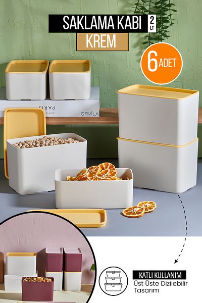 Orvila 6-Piece Food Pulses Storage Container Countertop Closet Organizer - Fruit and Food Leak Proof Set