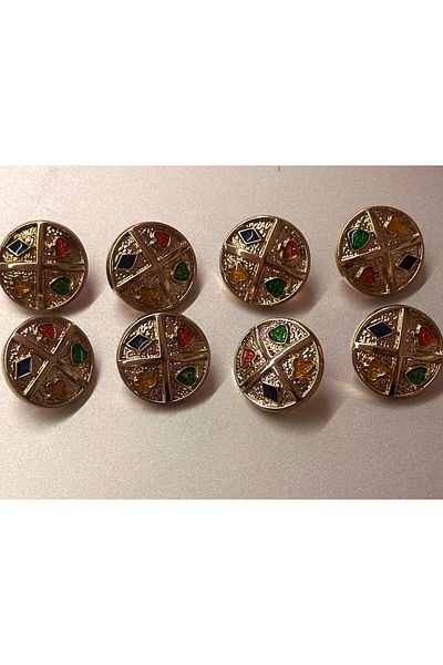 ODDA TASARIM ATÖLYESİ Luxury italian playing card pattern gold 18mm button