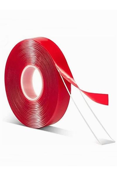 BANT EVİ Double Sided Silicone Tape 20mmx33m Transparent Red Silicone Vhb Tape 2cm