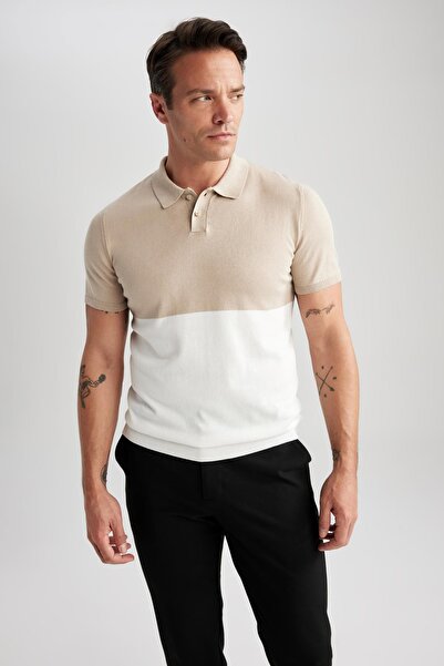 DeFacto Modern Fit Polo Neck Knitwear Short Sleeve T-Shirt Z5534az23sm