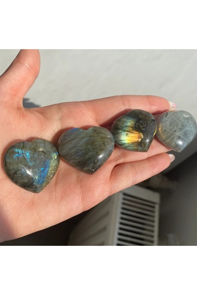 Elifsu Jewelry Labradorit Tamburlanmış Kalp Kesim