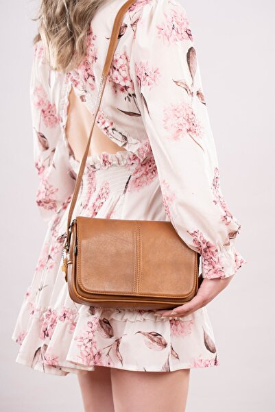 CüzCan Taba Hakiki Deri Kadın Basic Omuz Çantası