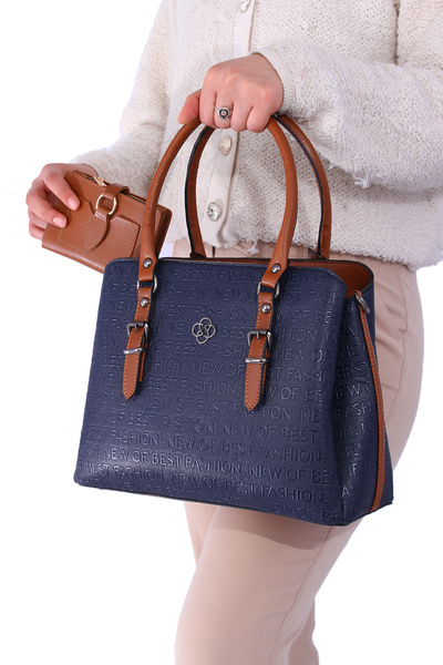 By Hakan JN-1320 WOMEN'S HAND AND SHOULDER BAG WITH EMBROIDERED WALLET COMBIN...