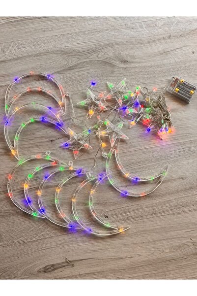 OKYANUSAYD PİLLİ 3 METRE EN 50 CM BOY ANİMASYONLU RGB KARIŞIK RENKLİ AY ve YI...