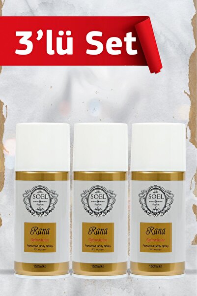 Soel Parfüm Kadın Edp Deodorant Sprey 3 Adet Afrodizyak Içerikli Rana 150 mlx3