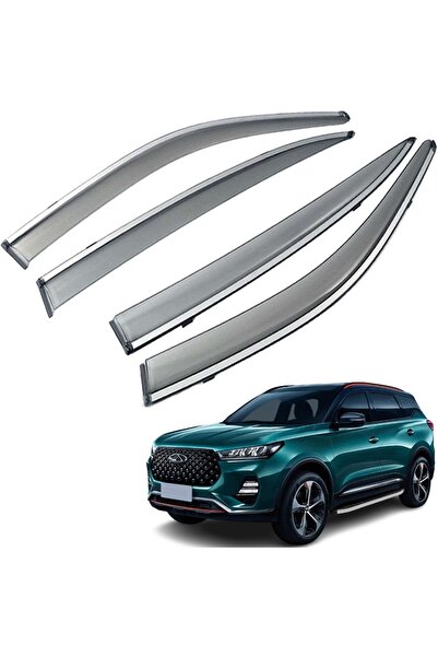 caraks Chery Tiggo 7 Pro Mügen Cam Rüzgarlığı Kromlu Rüzgarlık ( Paslanmaz Kr...