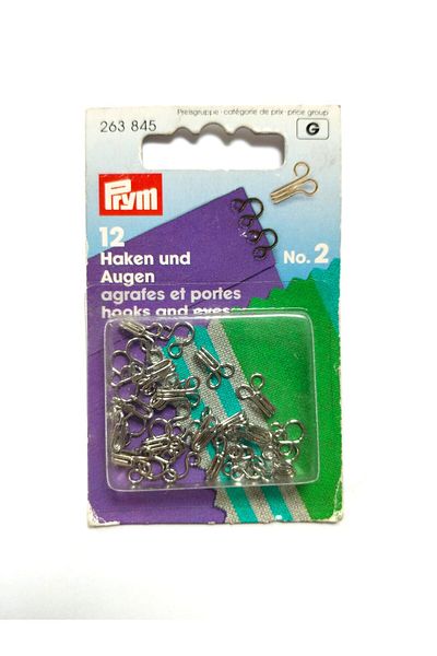 Prym Agraf Clasp - Locked Metal Agraf No.2 12 pieces Silver Color