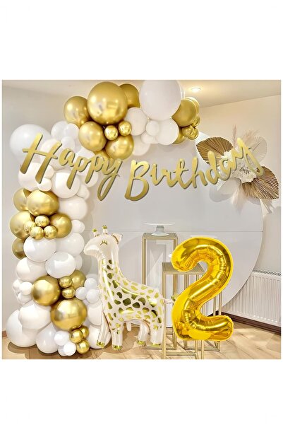 BİDOLUMUTLULUK Gold Renk Doğum Günü Konsepti Doğum Günü Parti Eğlence Balon