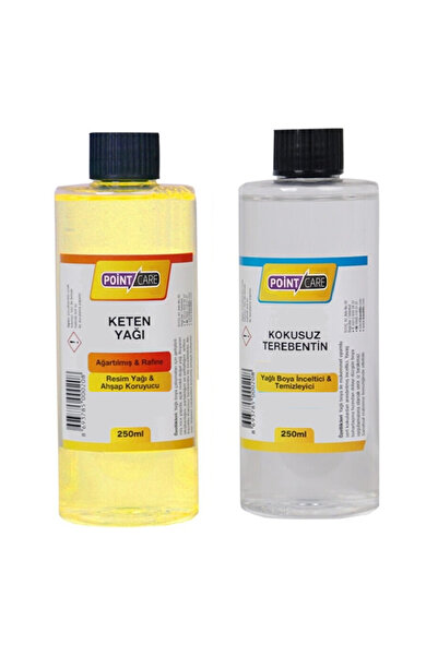 POINT CARE Yağlı Boya Seti Yardımcı Malzemeler 250 Ml Terebentin + 250 Ml Res...