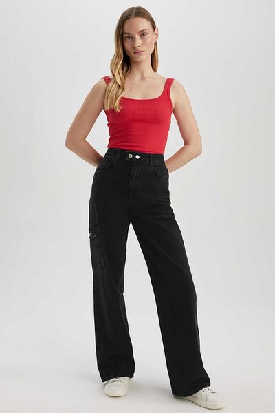 DeFacto Slim Fit szögletes gallér bordázott Camisole Athlete X9420az23sm