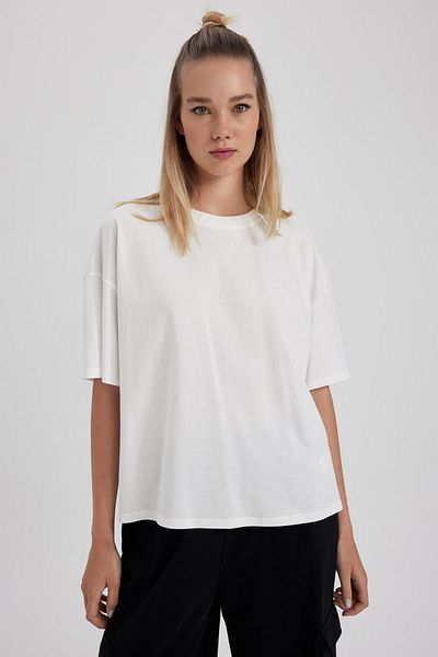 DeFacto Cool Loose Fit Cotton Short Sleeve Basic T-Shirt