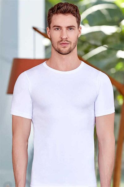 Berrak 1024 Men's Lycra Single Jersey Short Sleeve Crew Neck Tank Top