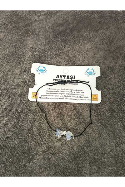 Mos Tespih Moonstone Crab Zodiac Natural Stone Bracelet