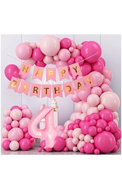 BİDOLUMUTLULUK Pembe Doğum Günü Konsepti Parti Eğlence Doğum Günü Kutlama