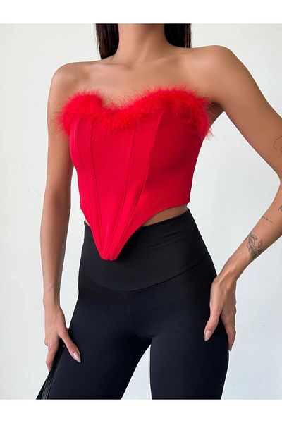 Sachistanbul Feather Detailed Bustier