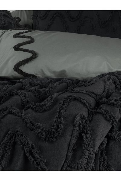 Cotton Box Limi Double Bed Cover Duvet Cover Set Viggo Black