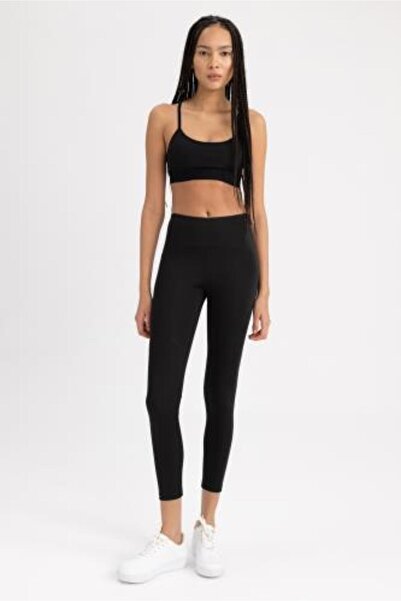 DeFacto High Waist Shaping Black Sports Leggings - Stretchy Z0817Az23Sp