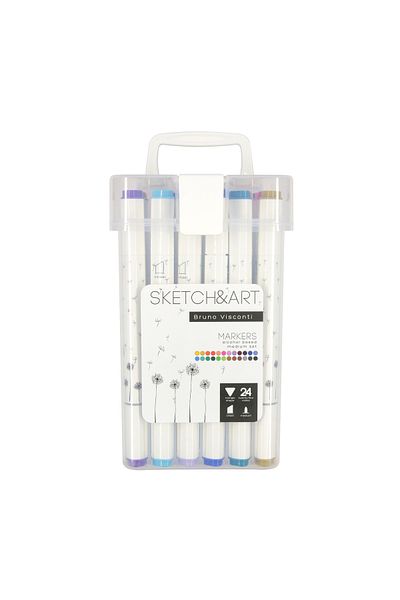 Bruno Visconti Double Sided Sketch and Art Marker Pen Set - 24 Pieces