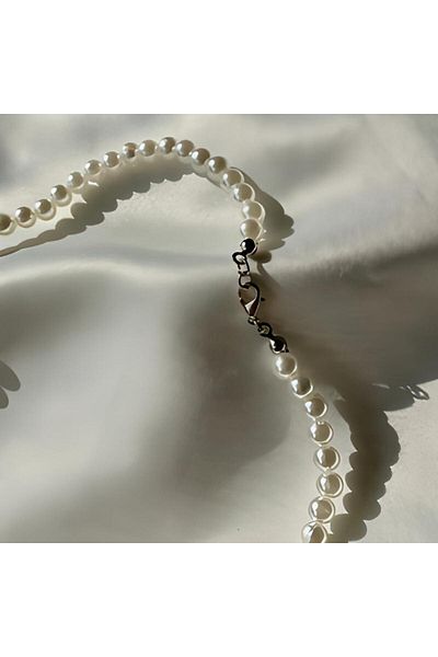 Elifsu Jewelry Butterfly Detailed Pearl Necklace (Golden Color)