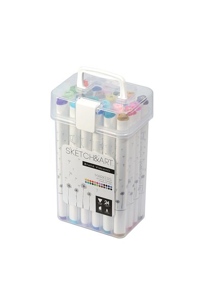 Bruno Visconti Double Sided Sketch and Art Marker Pen Set - 24 Pieces