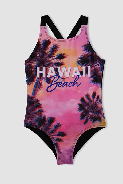 DeFacto Girl's Patterned Swimsuit Z3582a623hs