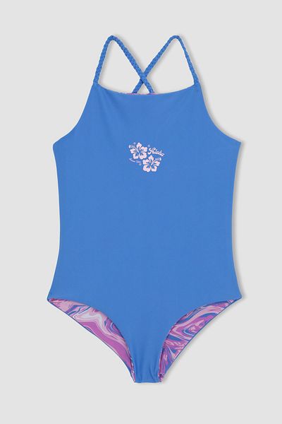 DeFacto Girl's Patterned Reversible Swimsuit Z3592a623hs