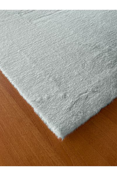 Prizma Silk Gray Non-Slip Single Bathroom Rug and Mat - Washable (75X110Cm)