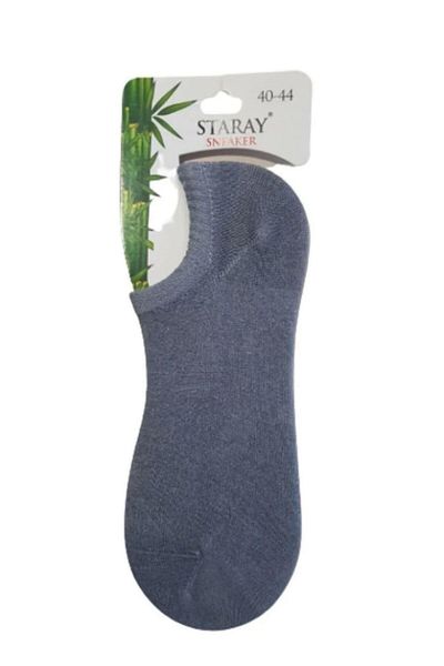 Staray 3 ζευγάρια αόρατες κάλτσες πάνινα παπούτσια μπαμπού χωρίς ραφές σε γκρι χρώμα