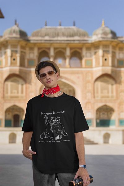 Fuddy Moda Tricou cu imprimeu Karma Is Cat, tricou cu imprimeu Taylor Swift