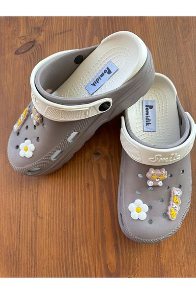 Pomidik Γυναικεία Αξεσουάρ Daisy Διπλή Σόλα Κλειστή Μπροστινή Παντόφλες Eva Μπεζ Βιζόν