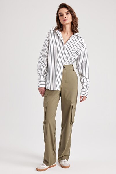 DeFacto Cargo Fit magas derekú, egyenes lábú nadrág rakodó zsebekkel A1572ax23sm