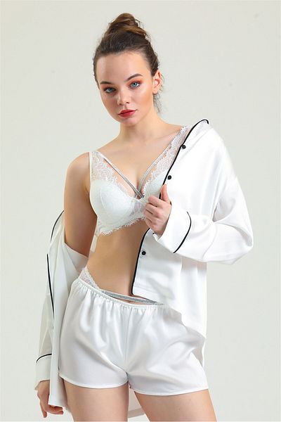 Magic Form Stoned Supported Cross String Bra - 4686