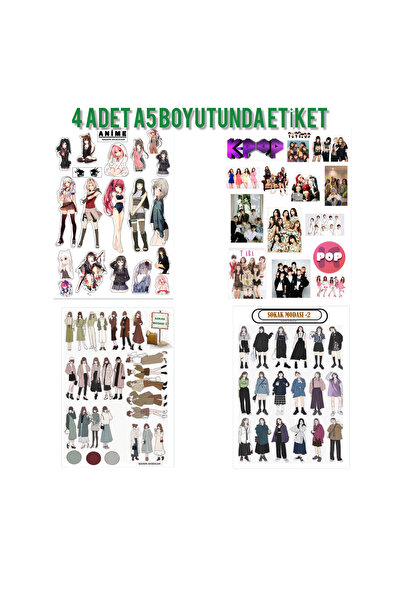 baddin aksesuar Anime K-pop Street Fashion - مجموعة ملصقات شفافة مزدوجة، لاصق...