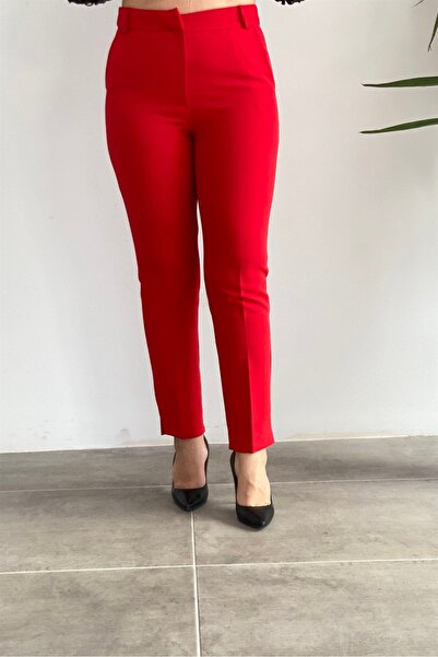 Yağmur Butik Pantaloni clasici din material textil cu buzunar