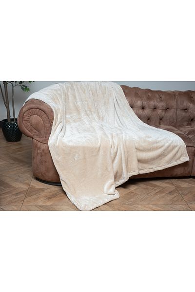 MEYHOME Wellsoft Plush TV Blanket (150x200 Cm) Beige