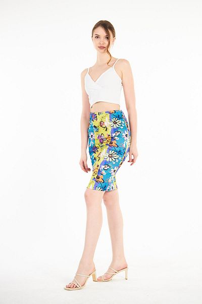 Ceylen Patterned Pencil Skirt