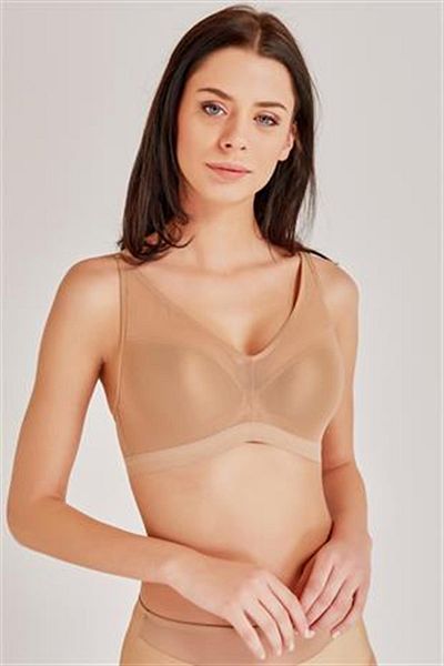 Magic Form Tulle Non-wired Thin Sponge Gathering Bra - 4636