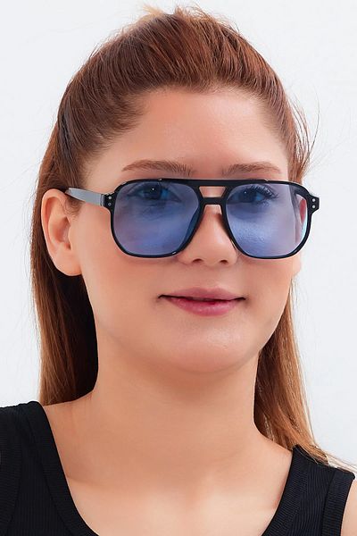 Nilu Moda New Season Blue Glass Unisex Sunglasses