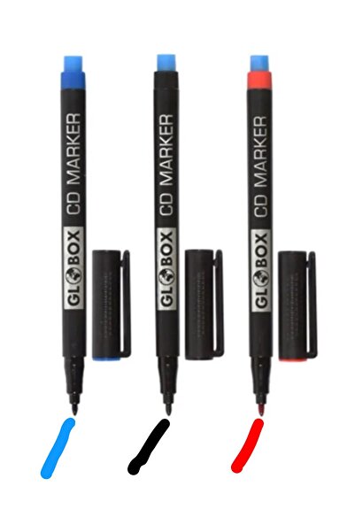 Globox Permanent Asetat Kalemi Cd Kalemi (M) 1,0mm 3 Renk