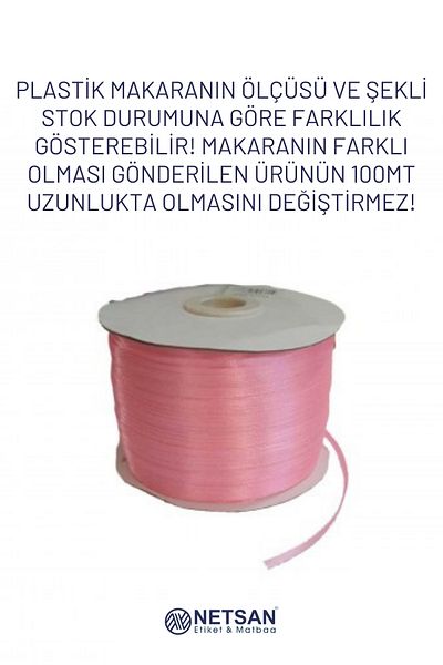 Netsan Etiket 3.5mm Satin Ribbon - Light Pink, 100Mt