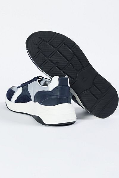 WRANGLER Blue-Navy Blue Men's Leather Sneakers W231K201410